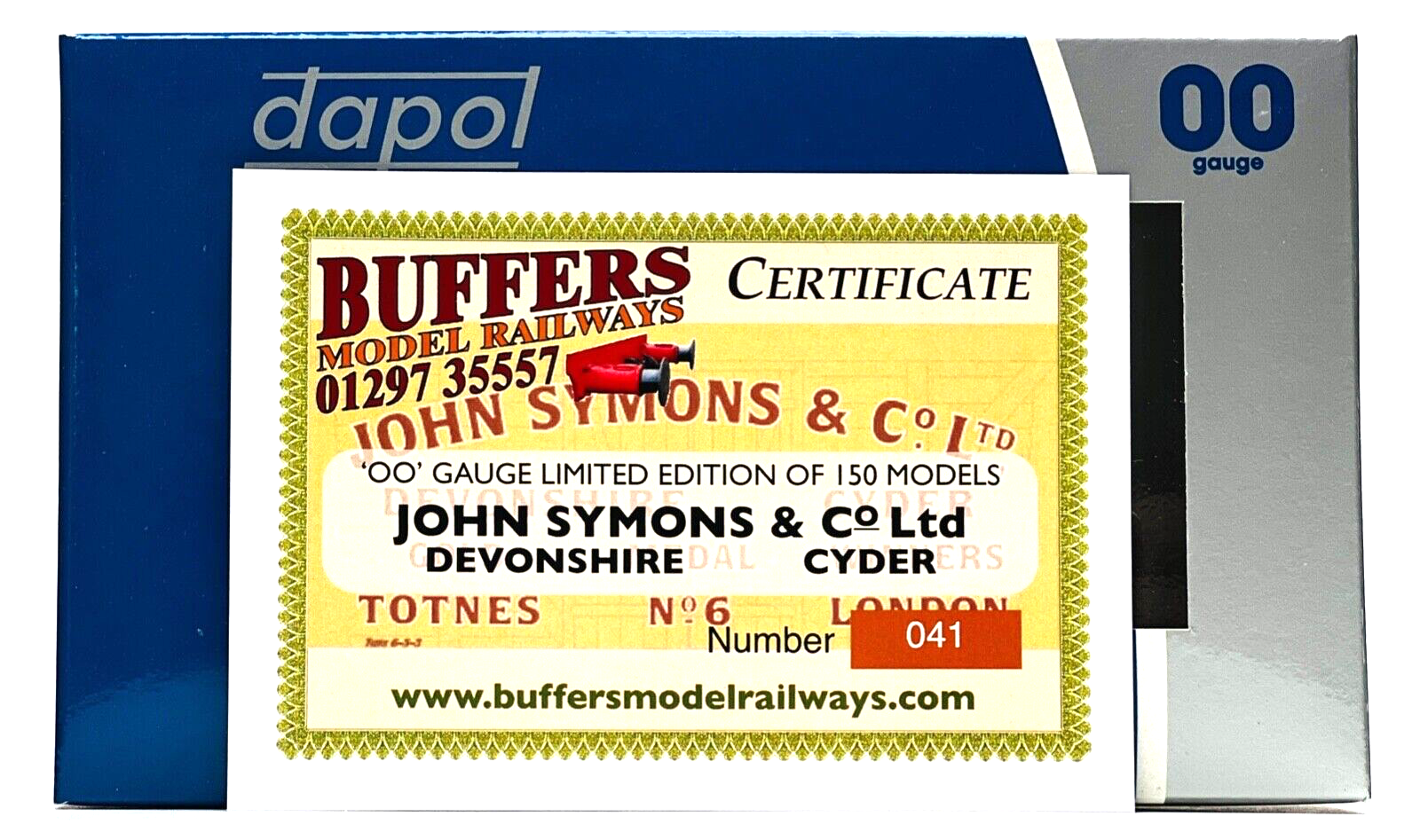 DAPOL 00 GAUGE - JOHN SYMONS & CO DEVONSHIRE CYDER TOTNES NO.6 (BUFFERS LTD ED)