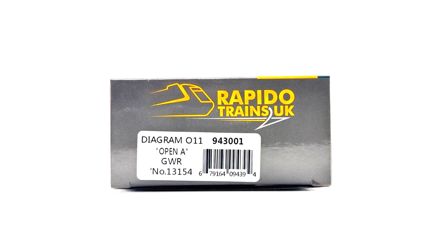 RAPIDO 00 GAUGE - 943001 - DIAGRAM O11 OPEN A GWR GREY NO.13154 - BOXED