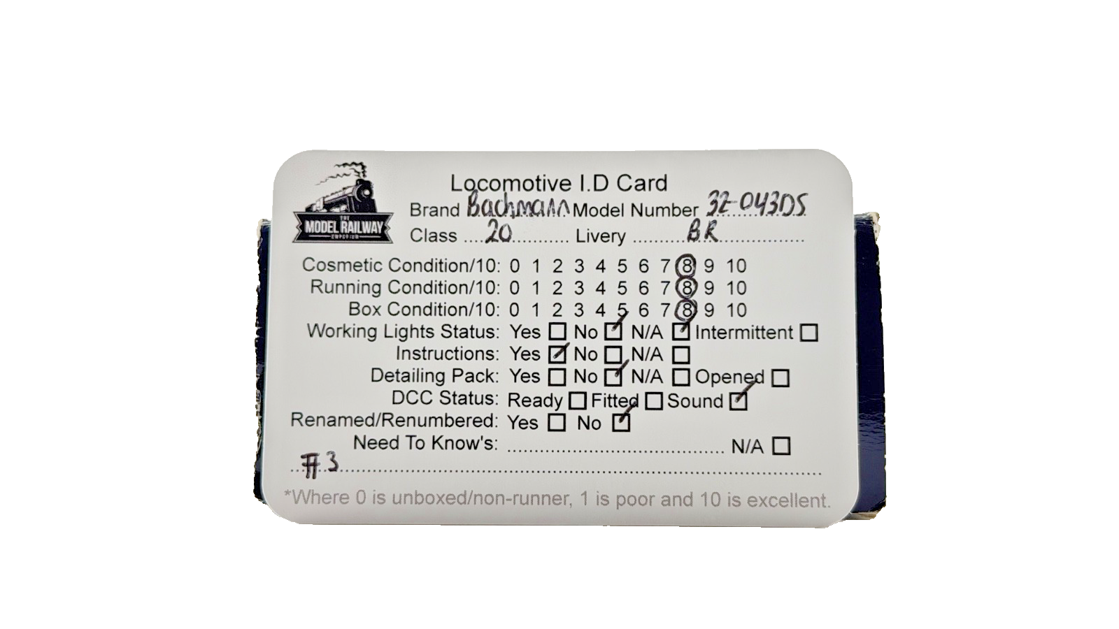 BACHMANN OO GAUGE - 32-043DS - CLASS 20 DIESEL BR BLUE INDICATOR BOXES DCC SOUND