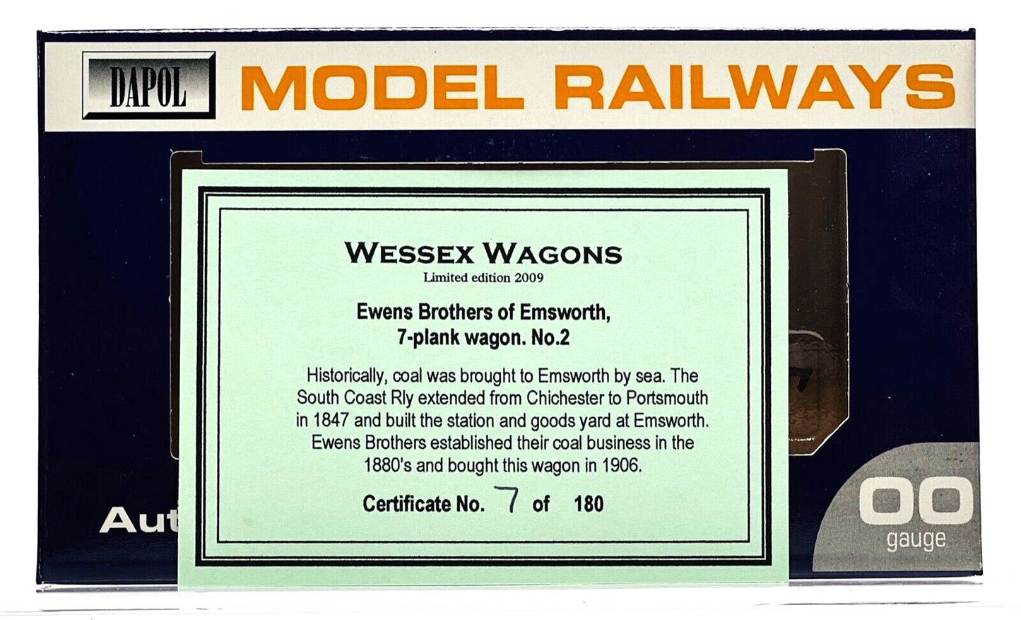 DAPOL 00 GAUGE - EWENS BROTHERS COAL MERCHANTS EMSWORTH NO.1 (WESSEX WAGONS)