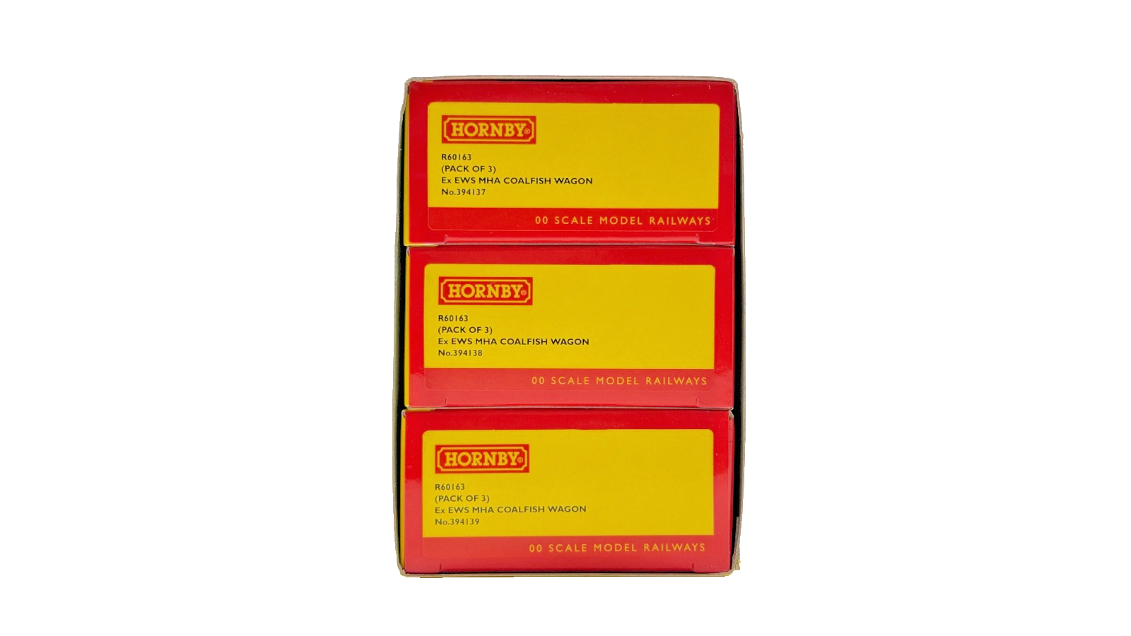 HORNBY OO GAUGE - R60163 - (PACK OF 3) EX EWS MHA COALFISH WAGONS BOXED