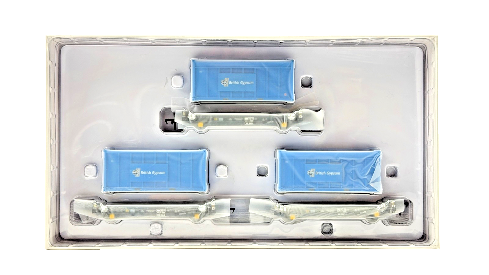 ACCURASCALE OO GAUGE - ACC2071-GYP-J - PFA CONTAINER WAGONS BRITISH GYPSUM BLUE