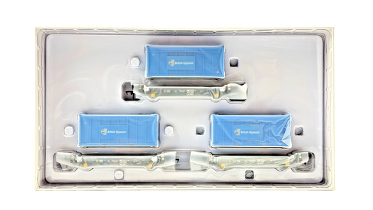 ACCURASCALE OO GAUGE - ACC2071-GYP-J - PFA CONTAINER WAGONS BRITISH GYPSUM BLUE