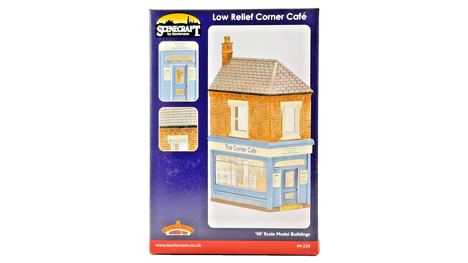 BACHMANN OO GAUGE SCENECRAFT - 44-230 - LOW RELIEF CORNER CAFE - NEW