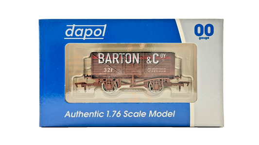 DAPOL 00 GAUGE - BARTON & COMPANY WREXHAM PLANK WAGON 321 (W) (LIMITED EDITION)