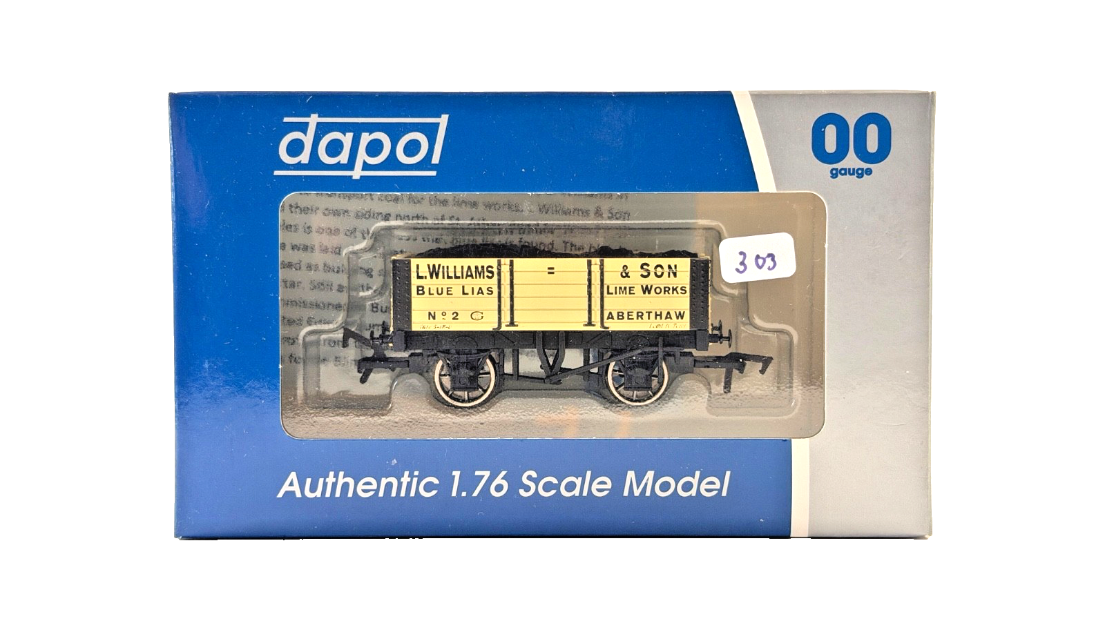 DAPOL 00 GAUGE - L. WILLIAMS BLUE LIAS LIME WORKS ABERTHAW 2 (LIMITED EDITION)