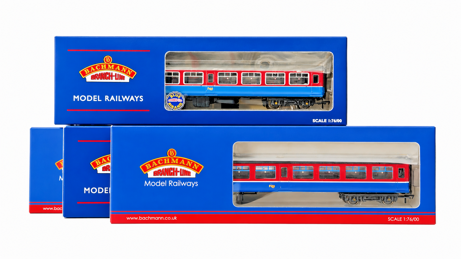 BACHMANN/CHRIS DYER OO GAUGE - NIR NORTHERN IRISH MAROON/BLUE MK2 COACHES X 4