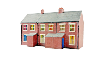 HORNBY OO GAUGE SKALEDALE - R8621/R8622 - ROW OF 3 MID TERRACED HOUSES - UNBOXED