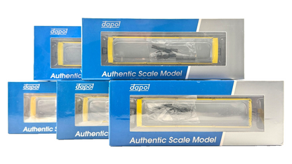 DAPOL OO GAUGE - RAKE OF 5 TURBOT BOGIE BALLAST WAGONS EWS MAROON BOXED