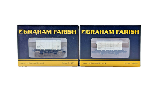 GRAHAM FARISH N GAUGE - 373-725B/373-725C - RAKE OF 10T INSULATED VANS BR WHITE