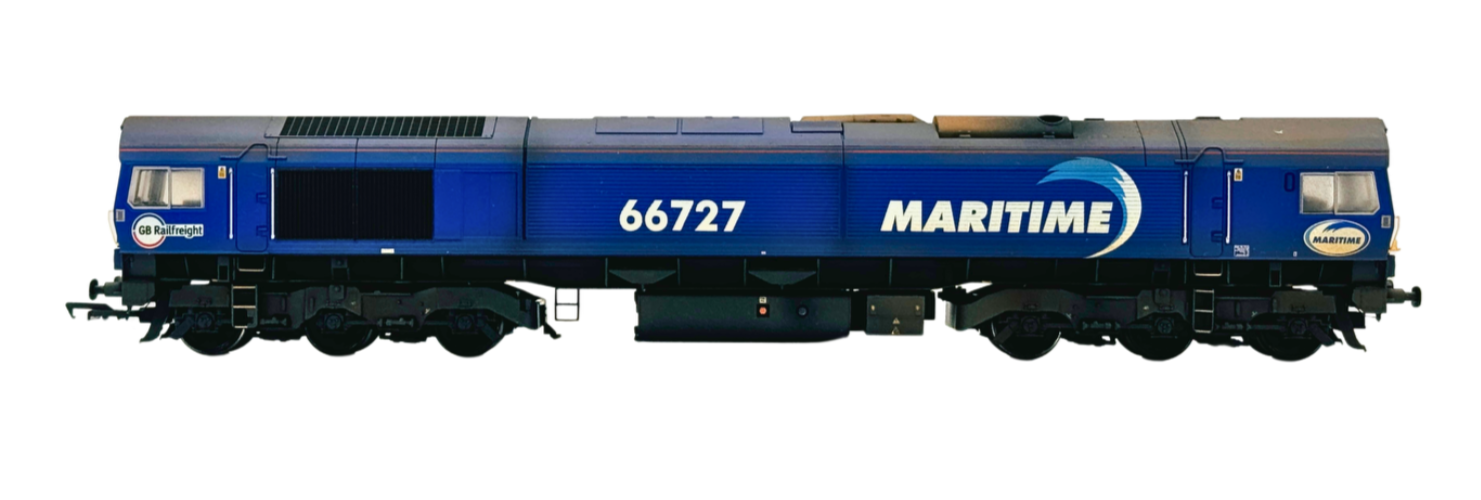 BACHMANN 00 GAUGE - 32-979W - CLASS 66 DIESEL 66727 MARITIME ONE GBRF WEATHERED