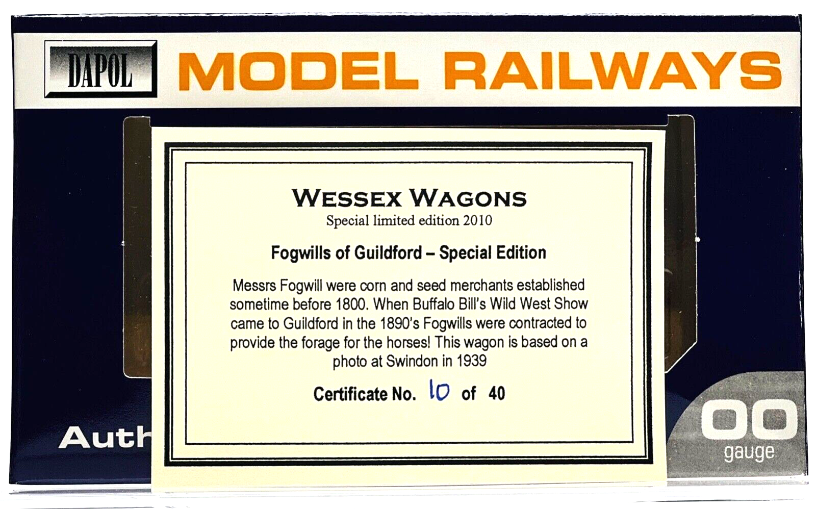 DAPOL 00 GAUGE - SOW FOGWILLS SEEDS OF GUILDFORD PLANK WAGON 98 (WESSEX WAGONS)