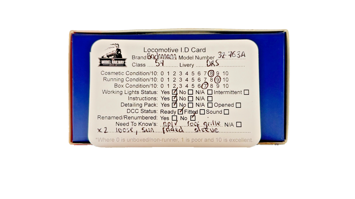 BACHMANN OO GAUGE - 32-763A - CLASS 57 DIESEL 57302 DRS COMPASS BLUE CHAD VARAH