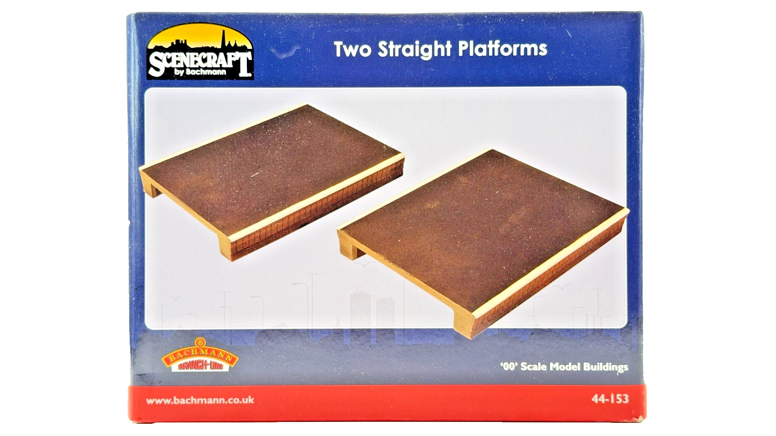 BACHMANN OO GAUGE SCENECRAFT - 44-153 - TWO STRAIGHT PLATFORMS - NEW