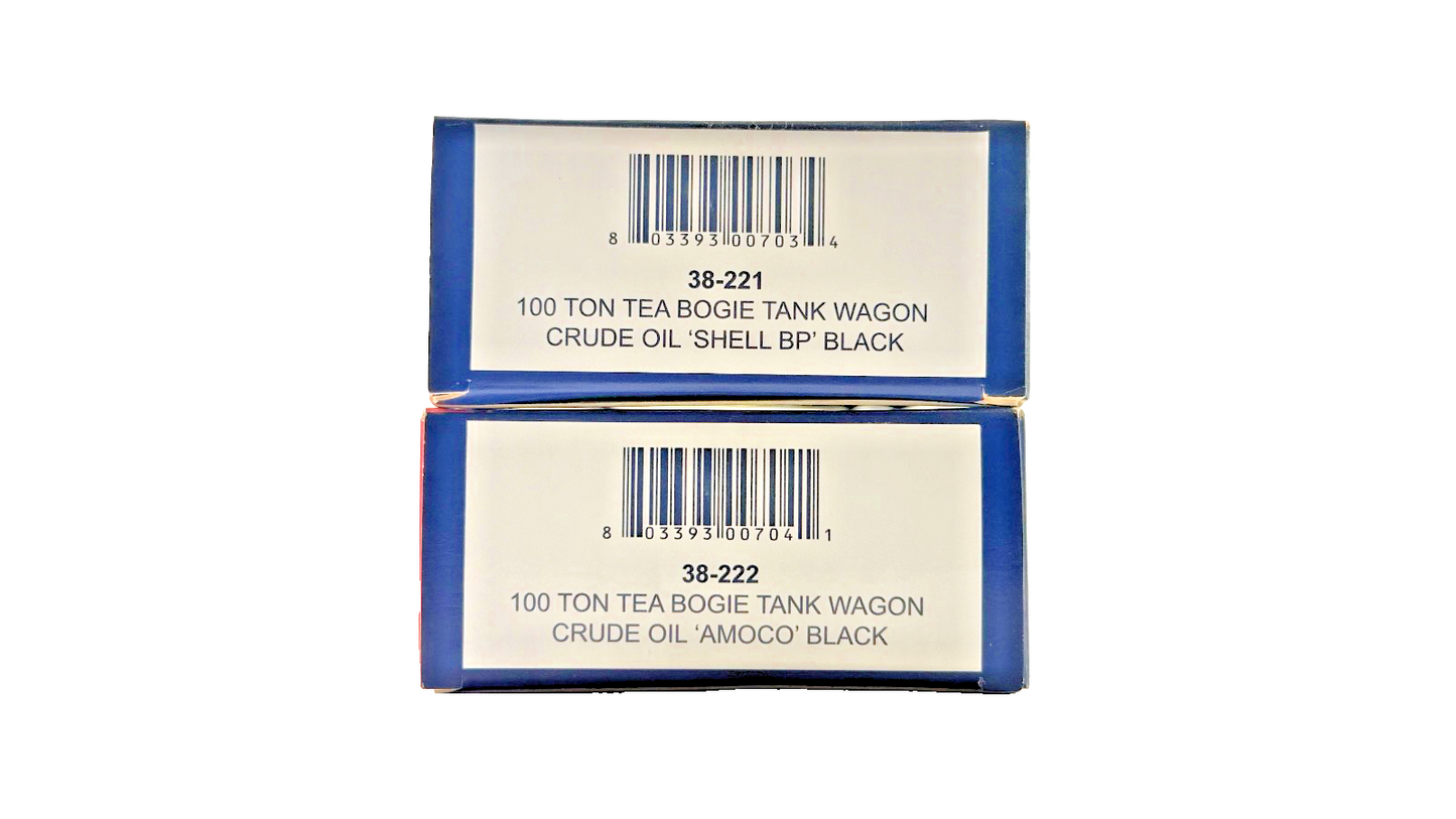 BACHMANN OO GAUGE - 38-221/38-222 - 100 TON TEA BOGIE TANK WAGONS SHELL BP AMOCO