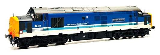 BACHMANN 00 GAUGE - CLASS 37 DIESEL 37414 REGIONAL RAILWAYS 'CATHAYS C&W WORKS'