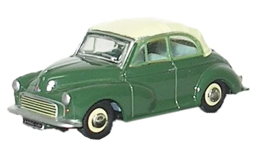 OXFORD DIECAST 1/76 SCALE - 76MMC003 - MORRIS MINOR CONVERTIBLE GREEN WHITE NEW