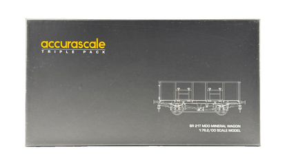 ACCURASCALE OO GAUGE - ACC1089 - BR 21T MDO MINERAL WAGON TOPS - PACK H BR GREY
