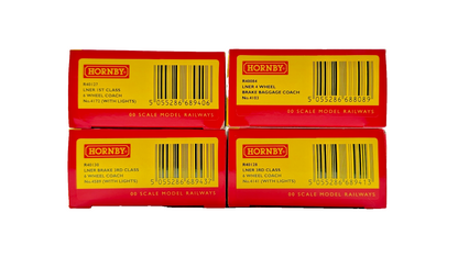 HORNBY OO GAUGE - RAKE OF 4 ASSORTED LNER TEAK 4 & 6 WHEEL COACHES BOXED