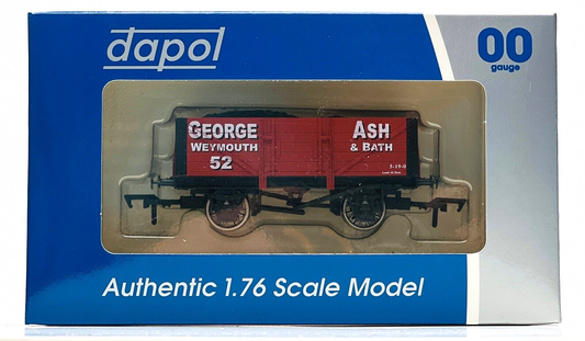 DAPOL 00 GAUGE - GEORGE ASH WEYMOUTH BATH PLANK WAGON 52 (WESSEX WAGONS LTD ED)