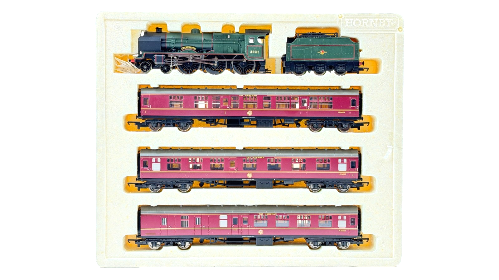 HORNBY 00 GAUGE - R2347M - THE MANXMAN PATRIOT CAERNARVON & COACHES TRAIN PACK