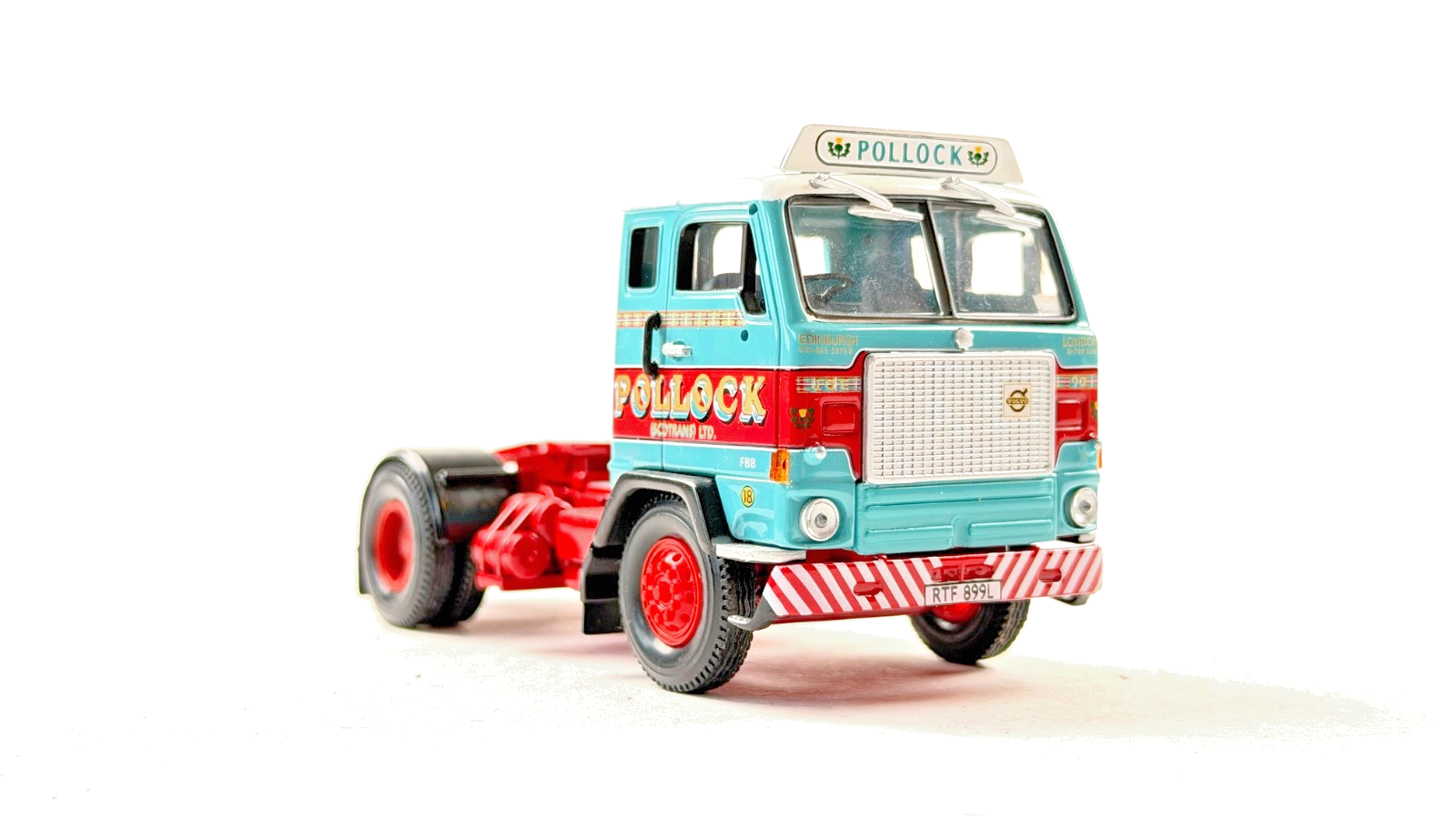 CORGI 1/50 SCALE CC13107 POLLOCK SCOTRANS VOLVO F88 4X2 TRACTOR UNIT (BLACK)