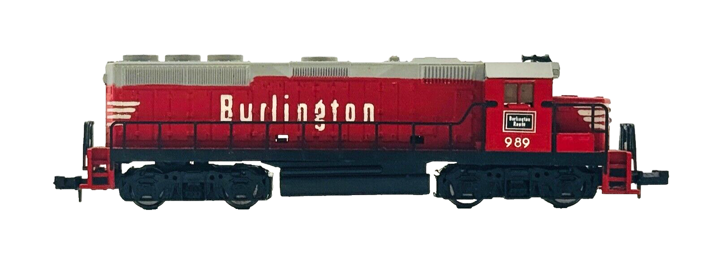 LIFE LIKE N GAUGE - BURLINGTON RED DIESEL LOCOMOTIVE '989' - UNBOXED