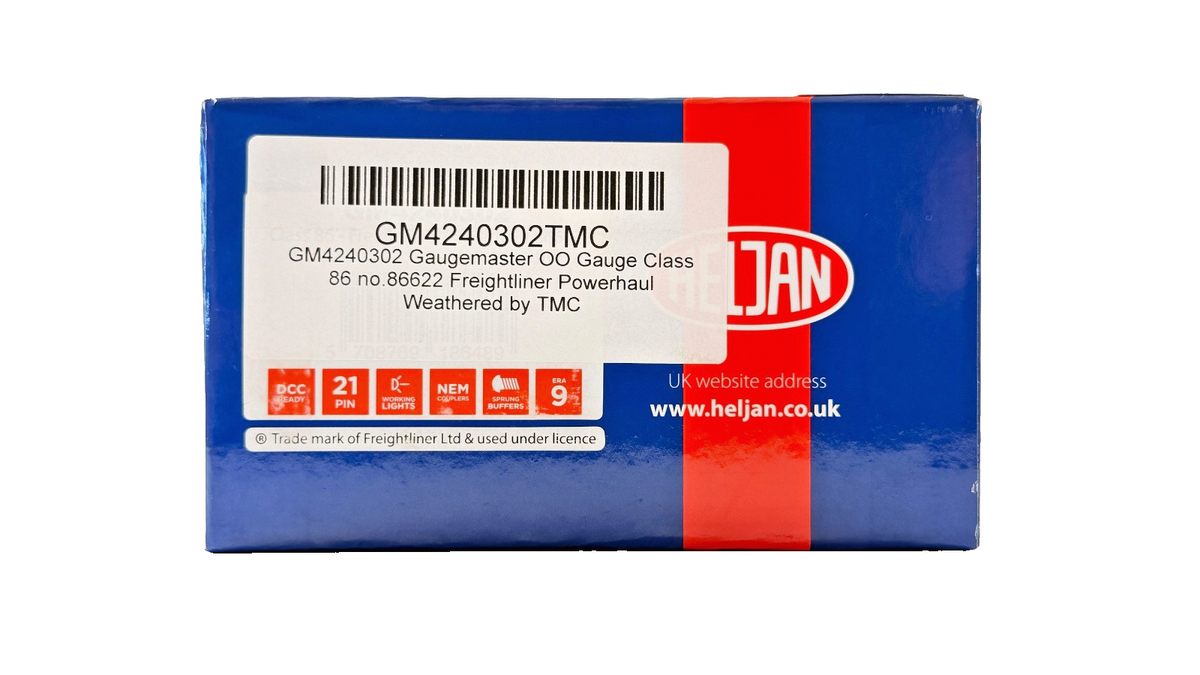 HELJAN OO GAUGE - GM4240302TMC - CLASS 86 FREIGHTLINER POWERHAUL 86622 WEATHERED