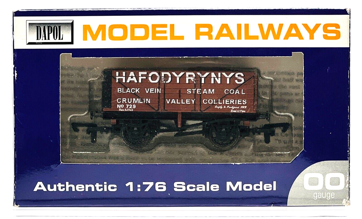 DAPOL 00 GAUGE - HAFODYRYNYS PLANK WAGON 729 (PONTYPOOL BLAENAVON LIMITED ED)