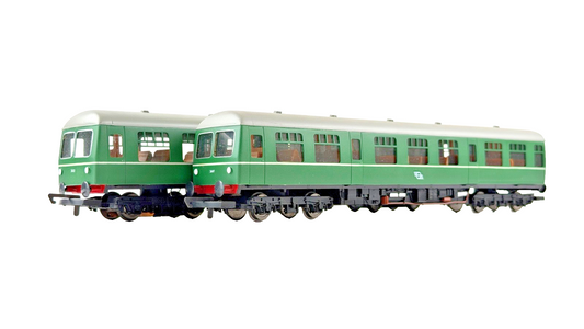 SILVER FOX MODELS OO GAUGE - CIE GREEN 2600 CLASS RAILCAR 2 CAR DMU 2607/2627