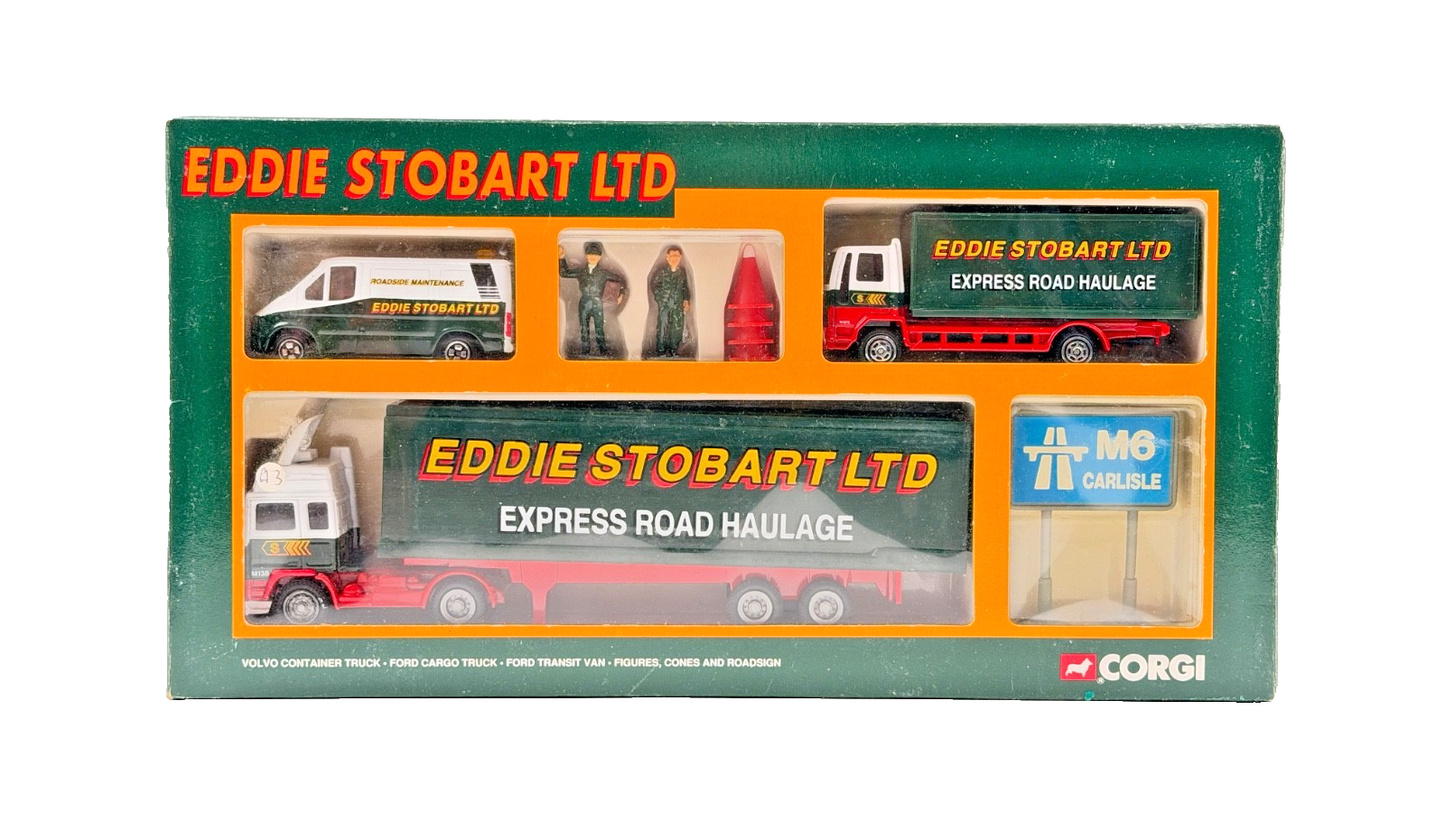 CORGI 91356 - EDDIE STOBART VOLVO CONTAINER TRUCK CARGO TRUCK VAN & FIGURE SET