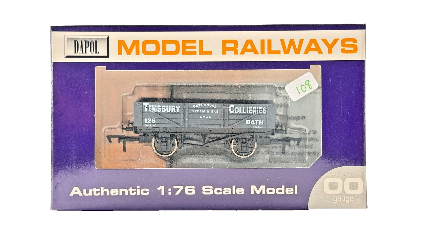 DAPOL 00 GAUGE - TIMSBURY COLLIERIES OF BATH PLANK WAGON 126 (LIMITED EDITION)