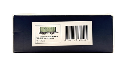 ACCURASCALE OO GAUGE - ACC2833 - BSC INTERNAL USER HOPPER PALE GREEN TRIPLE PACK