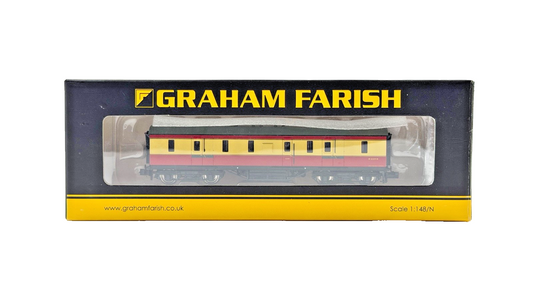 GRAHAM FARISH N GAUGE - 374-886 - LMS 50FT FULL BRAKE COACH BR CRIMSON CREAM