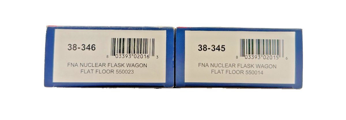 BACHMANN OO GAUGE - 38-345/38-346 - FNA NUCLEAR FLASK WAGON FLAT FLOOR X 2 BOXED