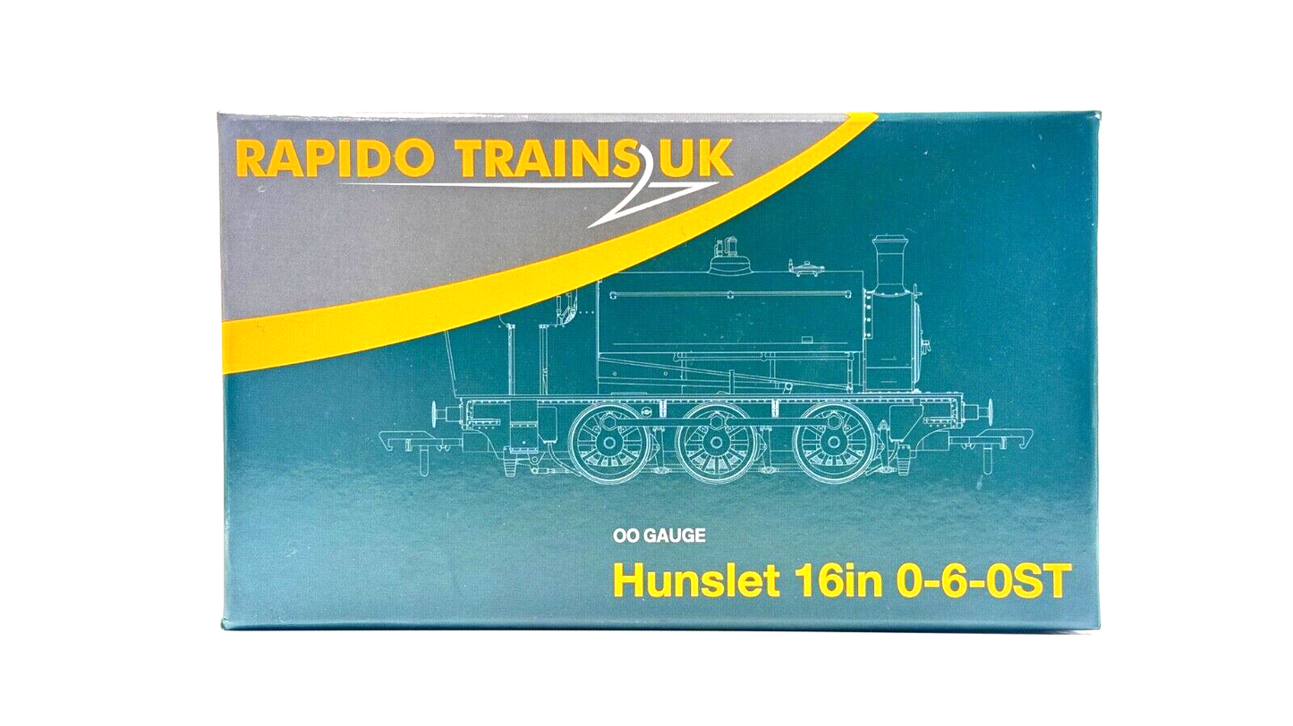 RAPIDO 00 GAUGE - 903008 - HUNSLET 16IN 0-6-0ST NASSINGTON GREEN RING HAW BOXED