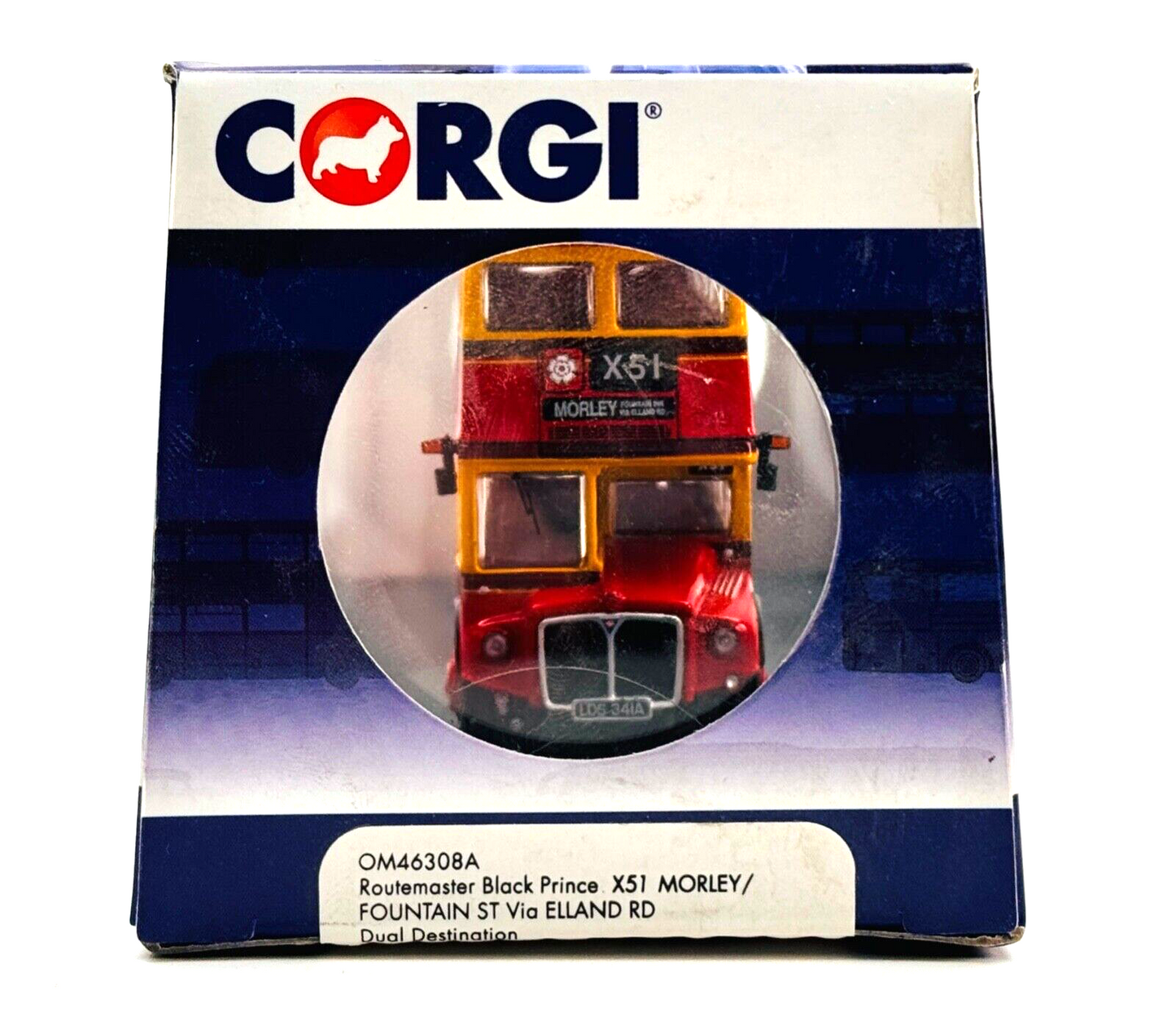 CORGI OOC 1/76 SCALE - OM46308A - ROUTEMASTER 'BLACK PRINCE' X51 MORLEY BOXED