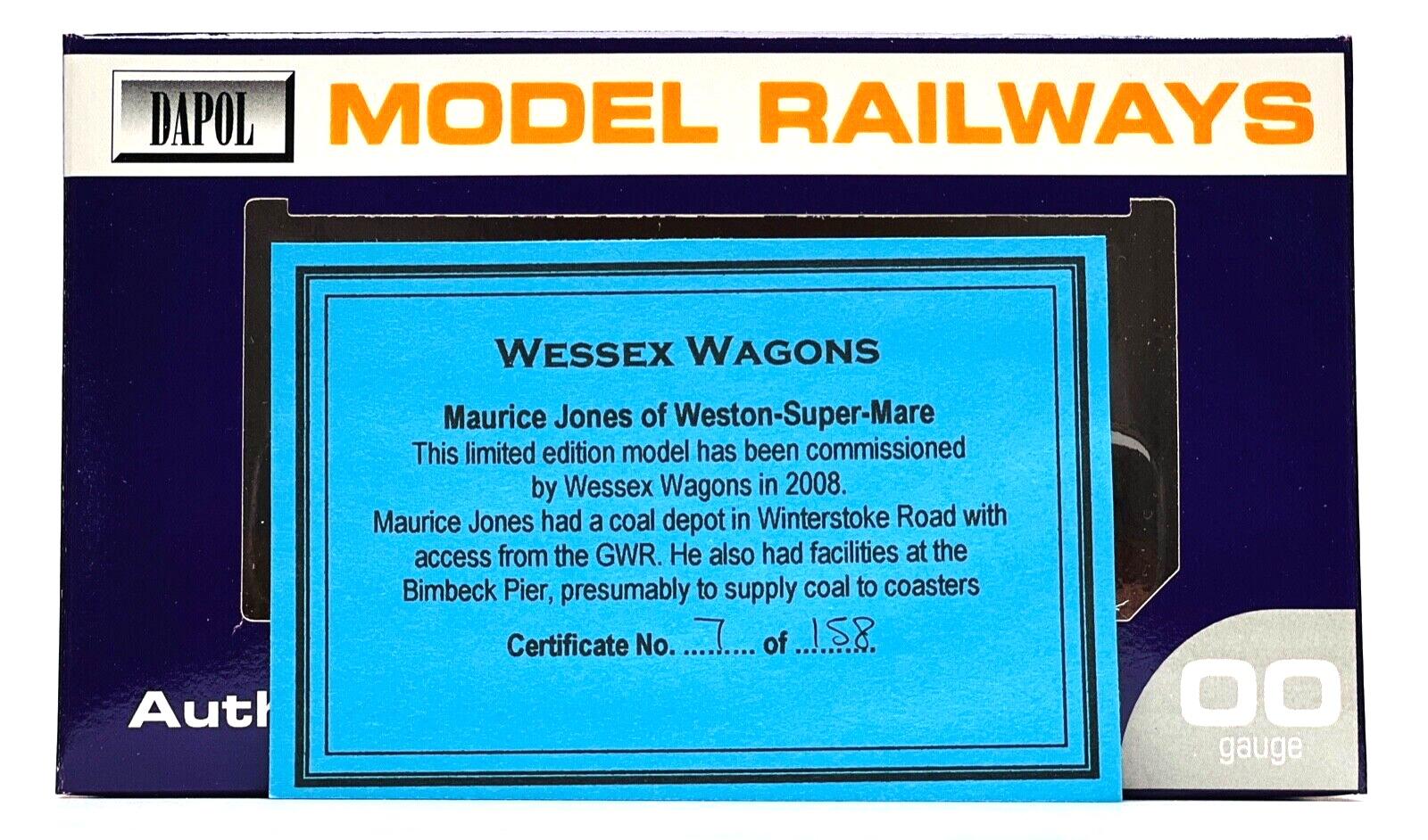 DAPOL 00 GAUGE - MAURICE JONES NO.40 WESTON SUPER MARE (WESSEX WAGONS LTD ED)