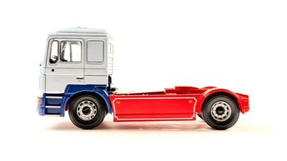 CORGI 1/50 SCALE LIGHT/DARK BLUE & RED MAN 4X2 TRACTOR UNIT UNBOXED