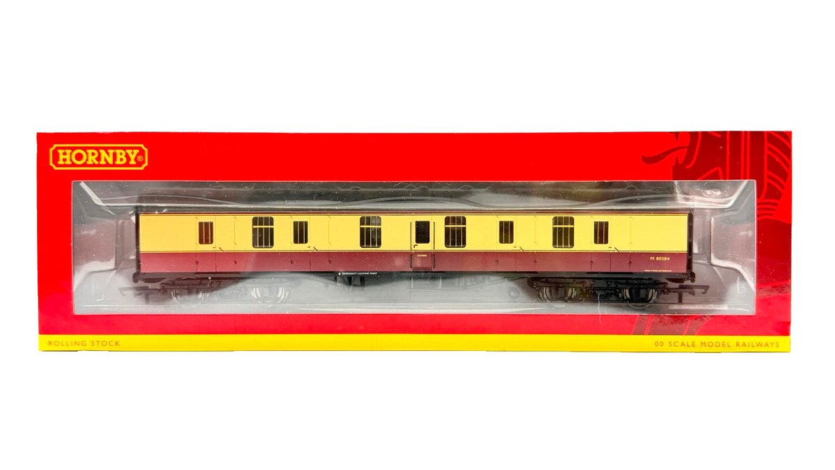 HORNBY OO GAUGE - R4845 - BR CRIMSON CREAM MK1 PARCELS BRAKE COACH M80584 BOXED
