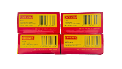 HORNBY OO GAUGE - R4702/R4702A/R4704 - VIRGIN TRAINS MK2E COACHES X 3 (LIGHTS)