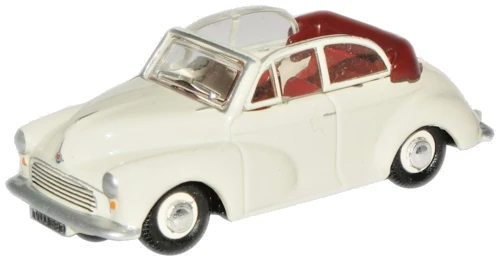 OXFORD DIECAST 1/76 SCALE - 76MMC005 - OLD ENGLISH WHITE RED MORRIS MINOR - NEW