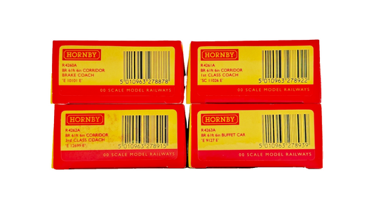 HORNBY OO GAUGE - R4260A/R4261A/R4262A/R4263A - BR MAROON 61FT 6IN COACHES X 4