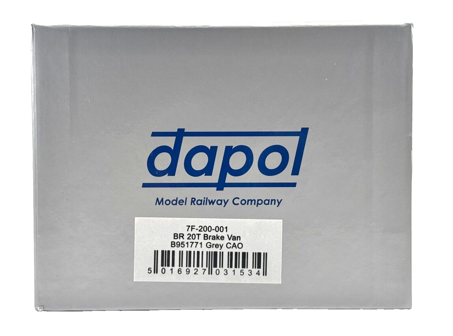 DAPOL O GAUGE - 7F-200-001 - BR 20T BRAKE VAN GREY B951771 CAO W/GUARD - BOXED