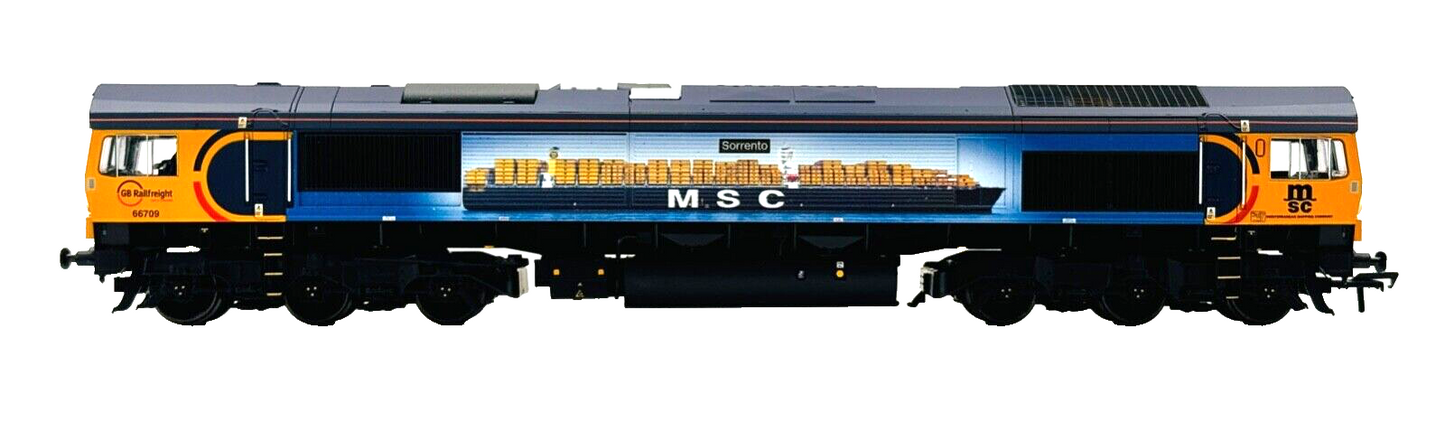 BACHMANN 00 GAUGE - 32-727W - CLASS 66 DIESEL 66709 GBRF MSC 'SORRENTO' KERNOW