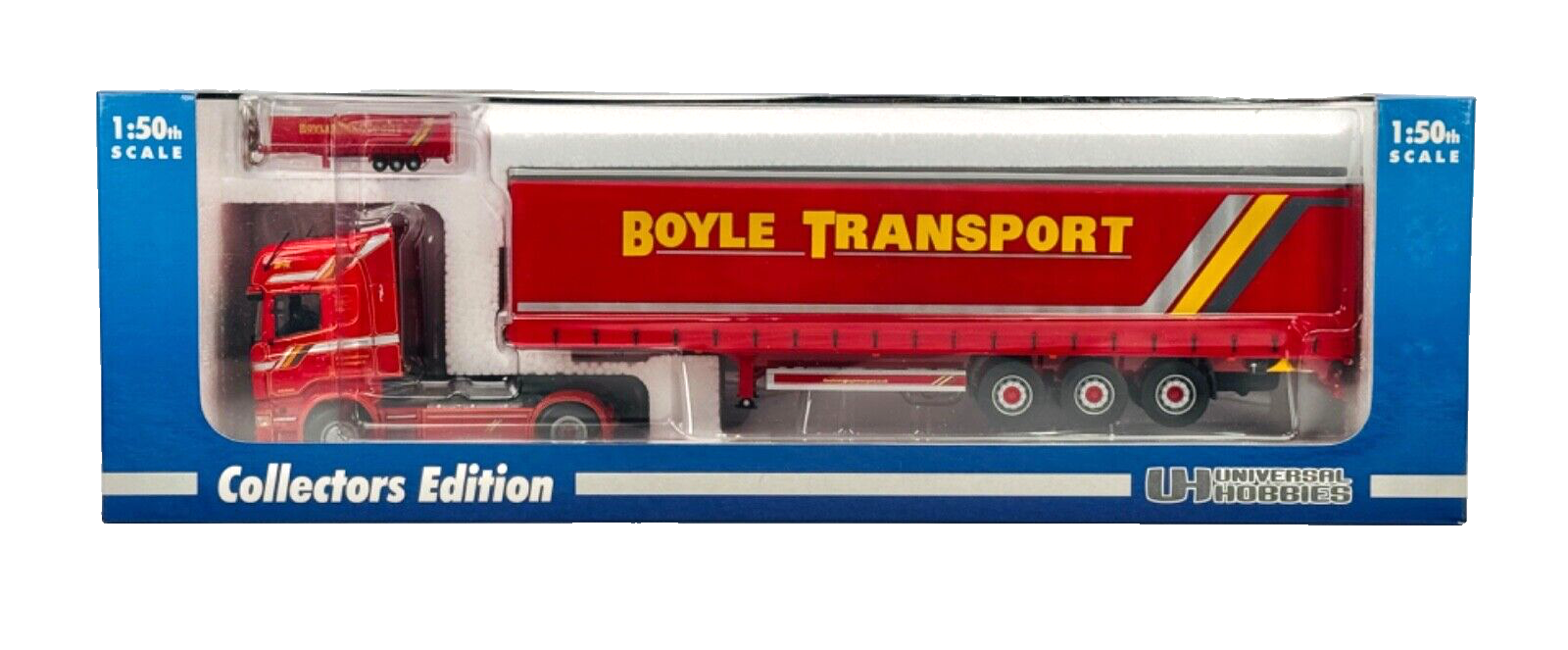 UNIVERSAL HOBBIES 1/50 - SCANIA 'BOYLE INTERNATIONAL TRANSPORT' IRELAND - BOXED