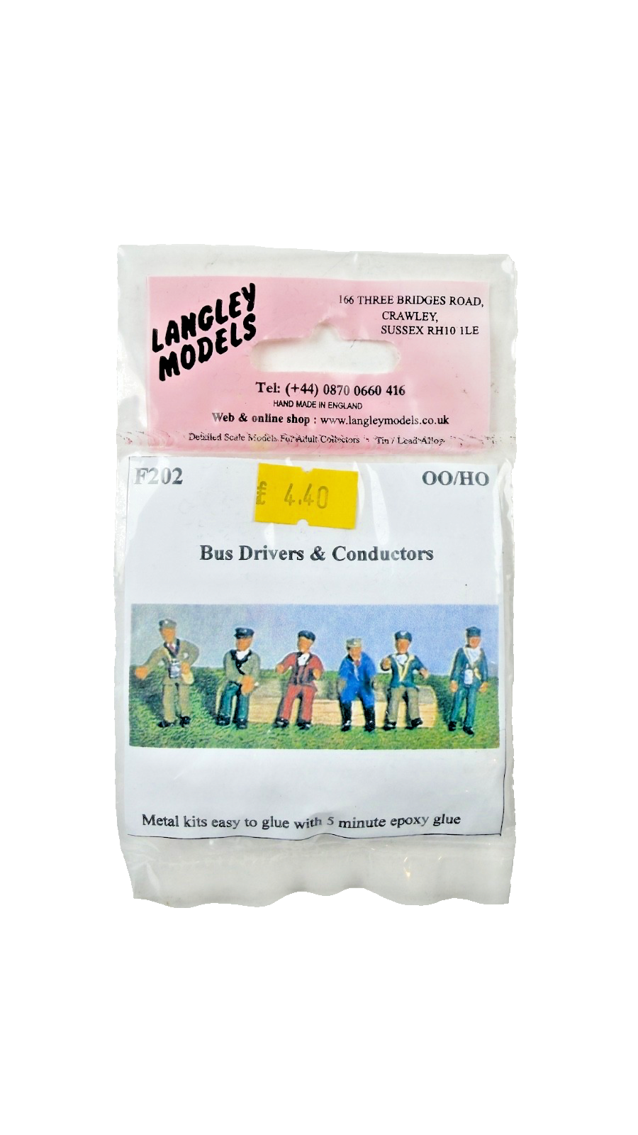 LANGLEY MODELS OO/HO SCALE - F202 - BUS DRIVERS & CONDUCTORS (UNPAINTED METAL)