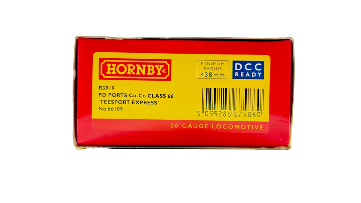 HORNBY OO GAUGE - R3919 - CLASS 66 DIESEL 66109 PD PORTS DB TEESPORT EXPRESS