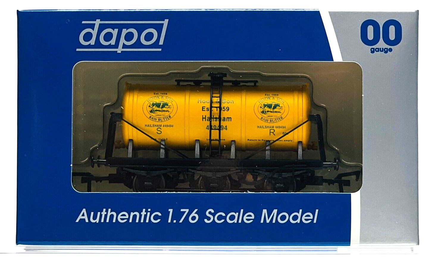 DAPOL 00 GAUGE - HOOK & SON HAILSHAM RAW BUTTER TANKER (P) (SIMPLY SOUTHERN)