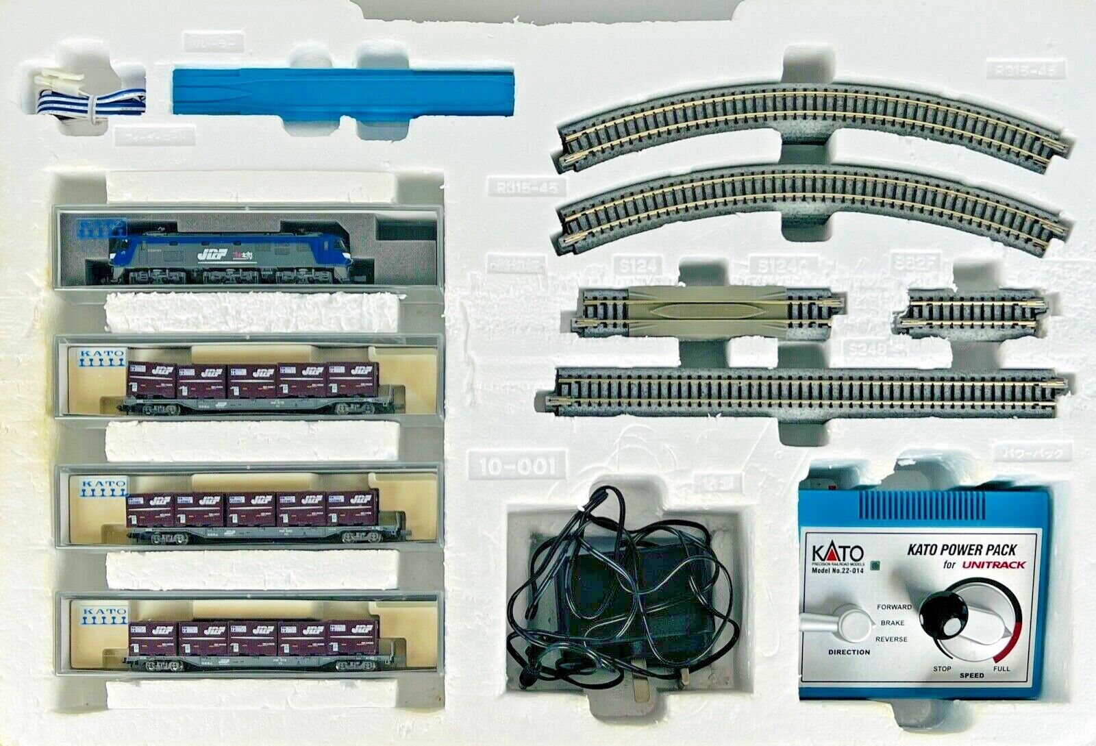 KATO N GAUGE - 10-010 - MASTER 1 EF210 LOCO & CONTAINER FREIGHT START SET BOXED